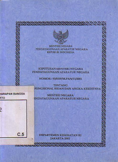 Keputusan Menteri Negara Pendayagunaan Aparatur Negara Nomor: 93/KEP/M.PAN/11/2001 Tentang Jabatan Fungsional Bidan dan Angka Kreditnya